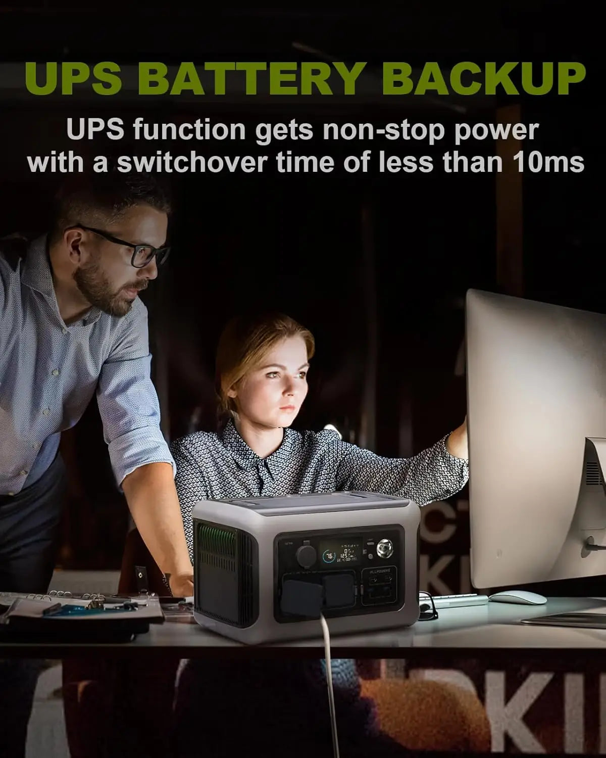 ALLPOWERS Draagbaar Powerstation R600, 299Wh LiFePO4-batterij met 2x 600W (1200W Piekvermogen) AC-stopcontacten voor Outdoor Camping, Camper en Thuisgebruik