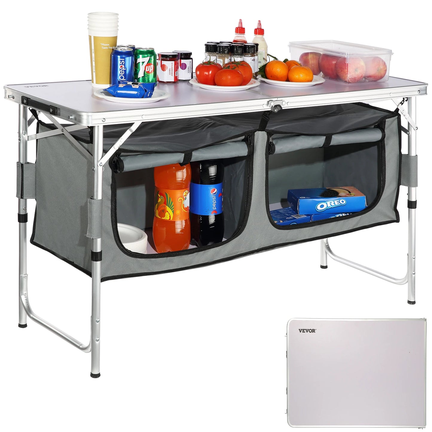Snel Opzetbare Opvouwbare Campingtafel – MDF Buitentafel voor Picknicks, BBQ, Camping en Reizen met de Camper