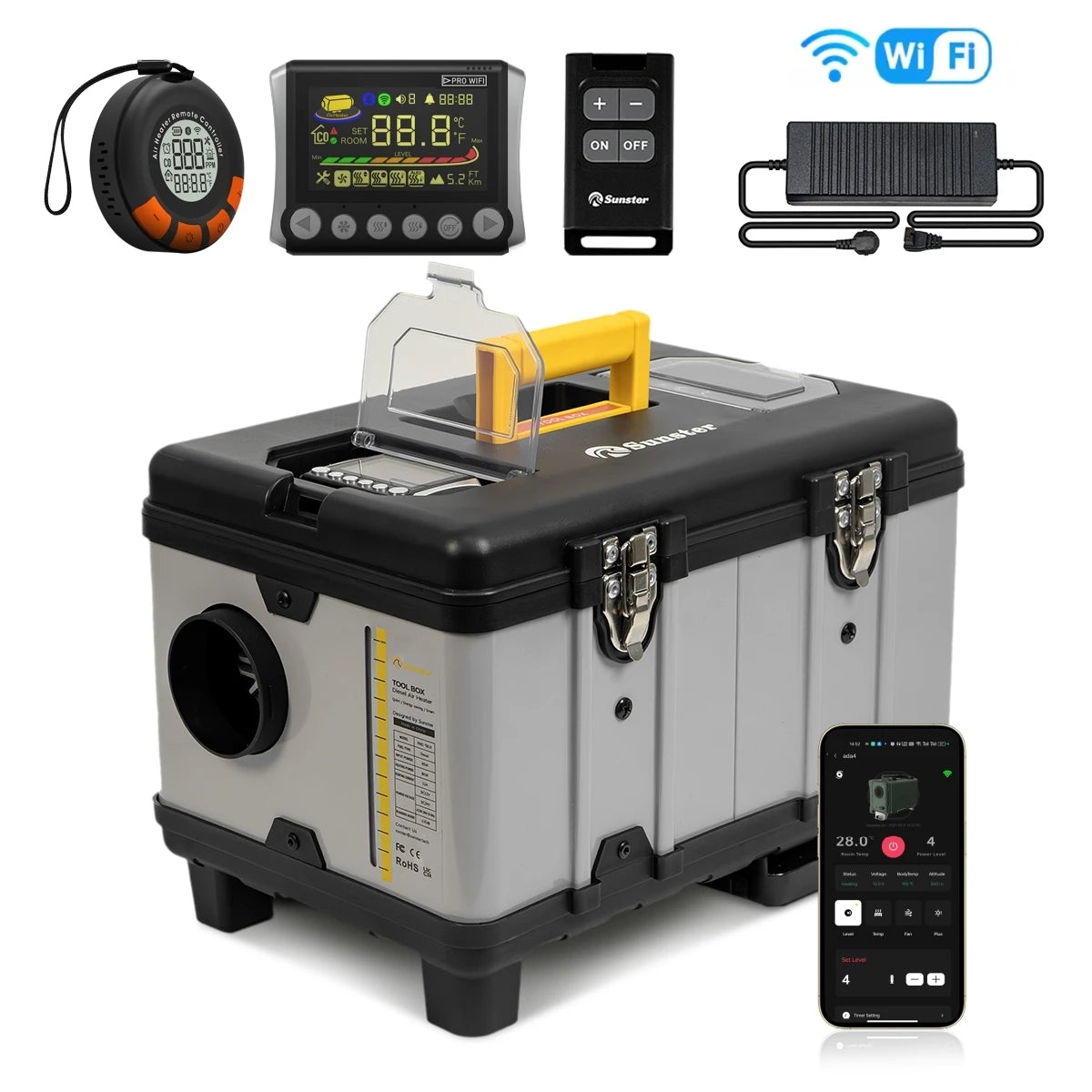 8KW Dieselverwarmer met WiFi & CO-Alarm